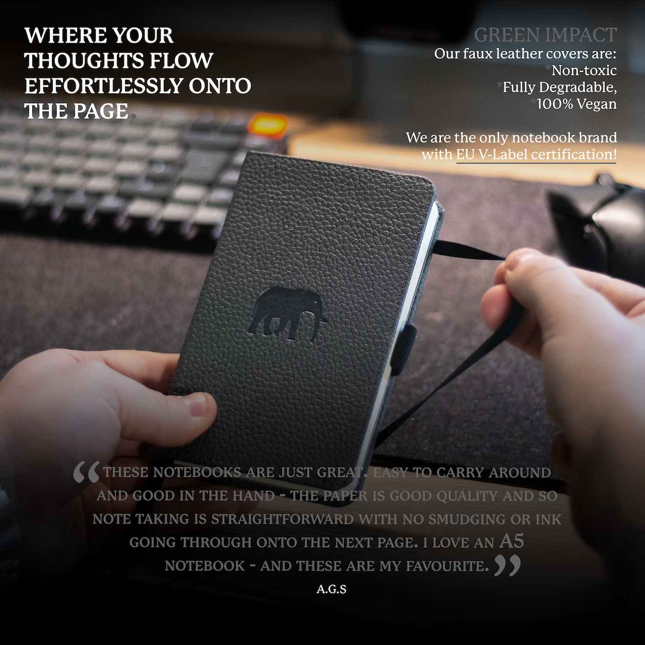 Grey Elephant A6 (9.5 x 14.5 cm)