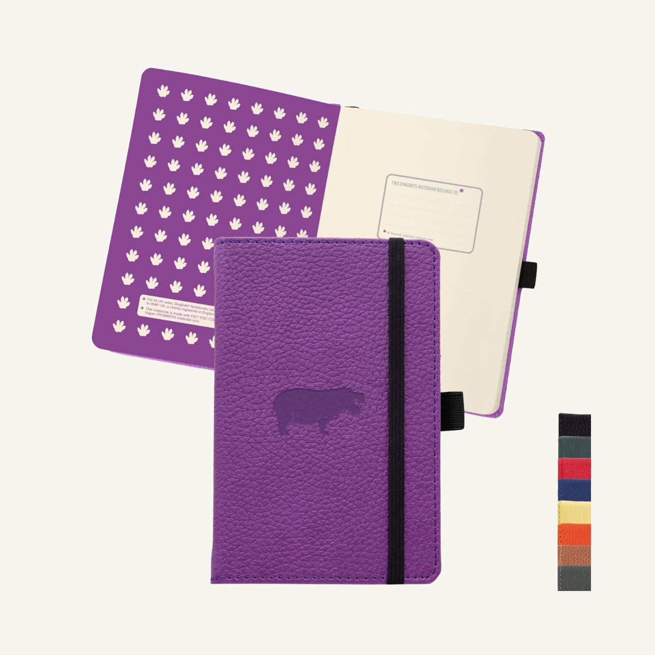 Purple Hippo A6 (9.5 x 14.5 cm)