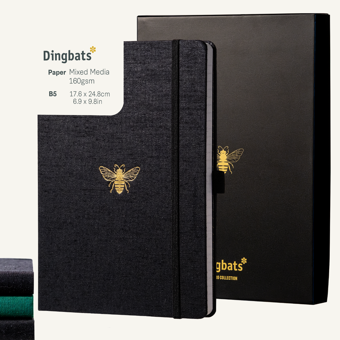 Black & Gold Bee B5 (17.6 x 24.8 cm) with Gift Box